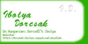 ibolya dorcsak business card